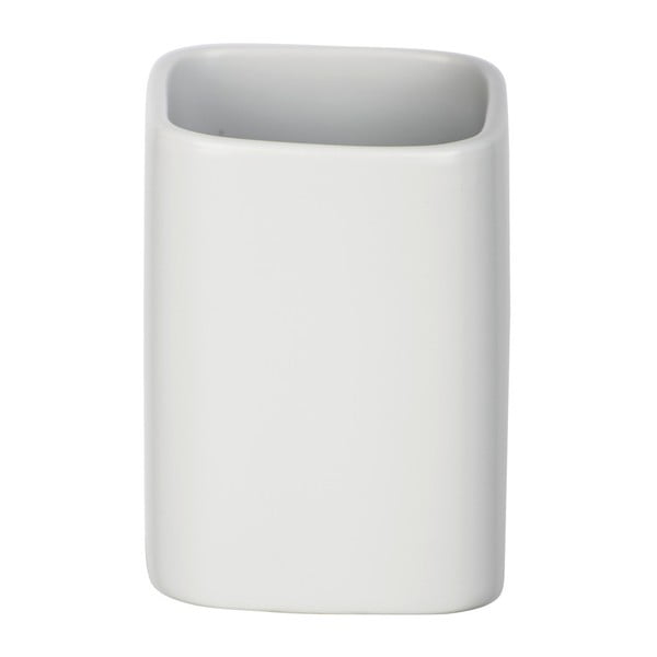 Matný biely keramický pohárik na kefky Wenko Hexa-image-1