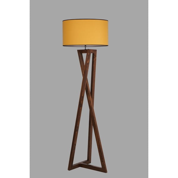 Stojacia lampa v horčicovej a hnedej farbe s textilným tienidlom (výška 149 cm) Maçka – Opviq lights-image-2