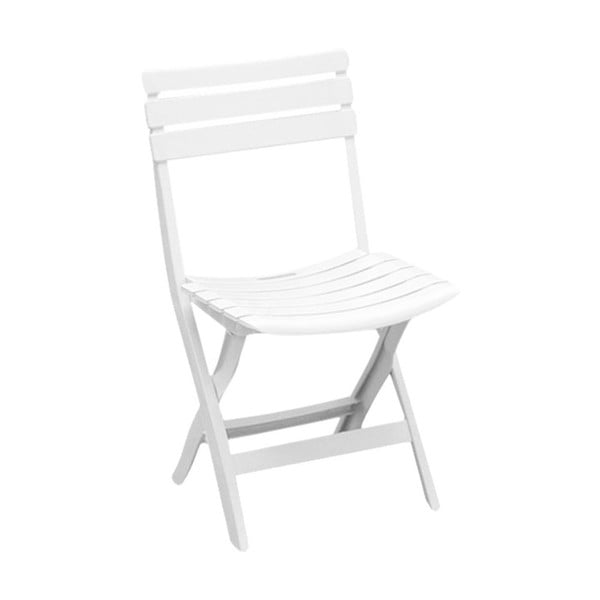 Biela záhradná skladacia stolička Joy