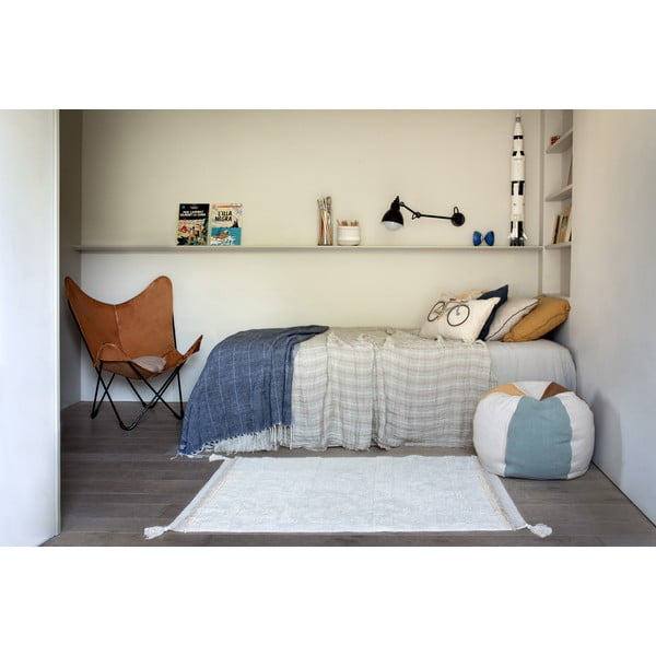 Krémový prateľný ručne tkaný bavlnený koberec 120x160 cm Bloom Natural – Lorena Canals-image-1