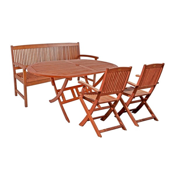 Záhradná trojmiestna lavica z eukalyptového dreva Garden Pleasure Stockholm-image-1