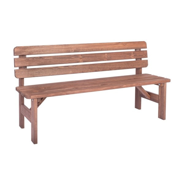 Hnedá drevená záhradná lavica Miriam – Rojaplast