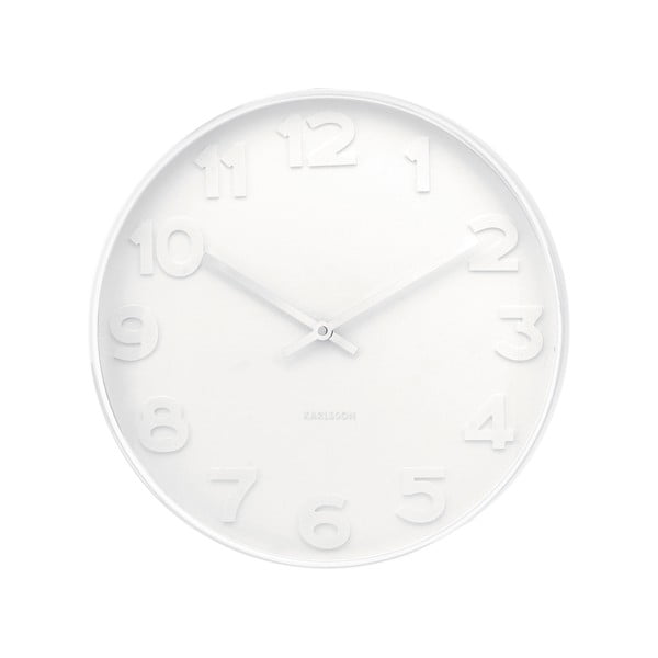 Biele hodiny Karlsson Dentist, Ø 42 cm