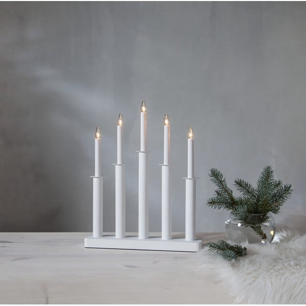 Biela vianočná svetelná dekorácia Plate – Star Trading-image-1