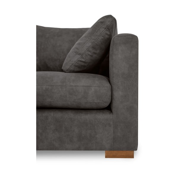 Antracitová rohová pohovka z imitácie kože (ľavý roh) Hamburg – Scandic-image-4