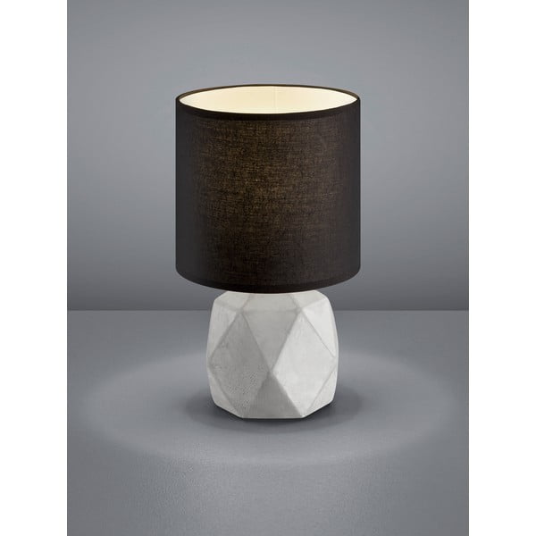 Čierno-sivá stolová lampa s textilným tienidlom (výška 28 cm) Pike – Reality-image-1
