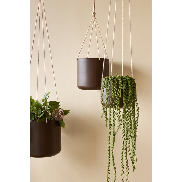 Kovové závesné a nástenné  obaly na kvetináče v súprave 3 ks ø 25 cm Bloom – Hübsch-image-1