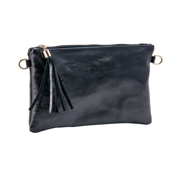 Čierna listová kabelka / kabelka z pravej kože Andrea Cardone Petite