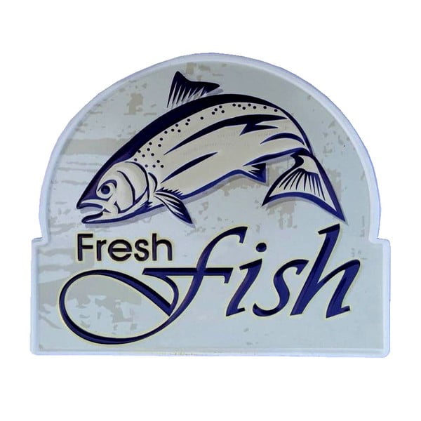 Nástenná ceduľa Novita Fresh Fish, 25 x 30 cm

