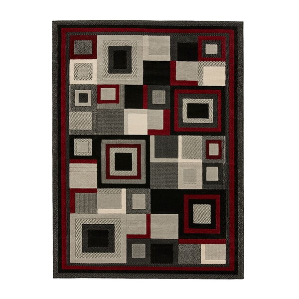 Čierno-červený koberec Think Rugs Hudson, 60 × 120 cm