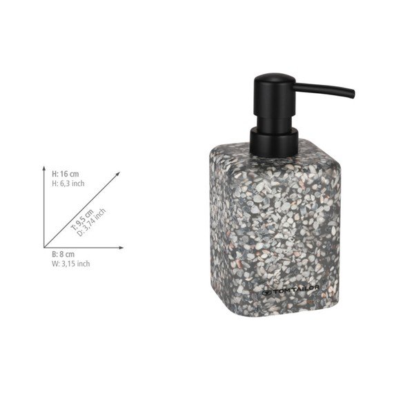 Sivý dávkovač mydla z polyresínu 270 ml Tom Tailor T-Terrazzo – Wenko-image-4