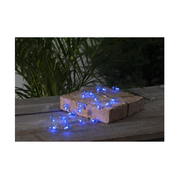 Modrá vonkajšia svetelná LED reťaz s motívom žiaroviek Star Trading Bulb, dĺžka 1,6 m