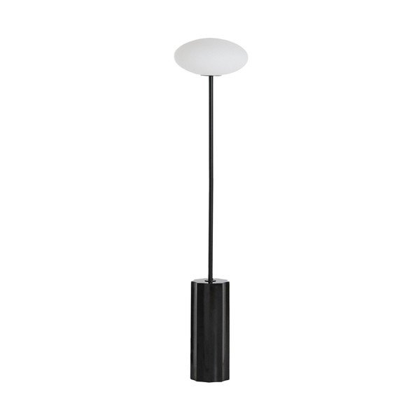 Biela/čierna stojacia lampa so skleneným tienidlom (výška  120 cm) Idela – Kave Home