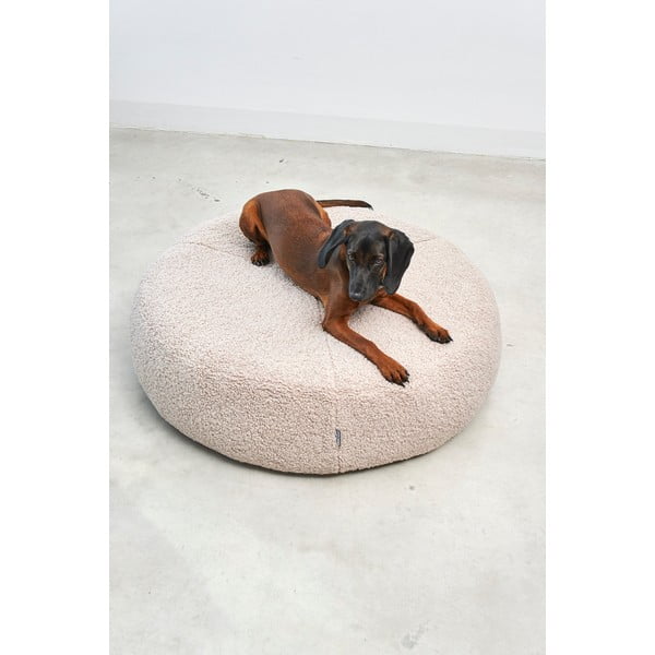Béžový pelech pre psa z materiálu buklé ø 90 cm Senso Pouffe Greige M/L – MiaCara-image-3