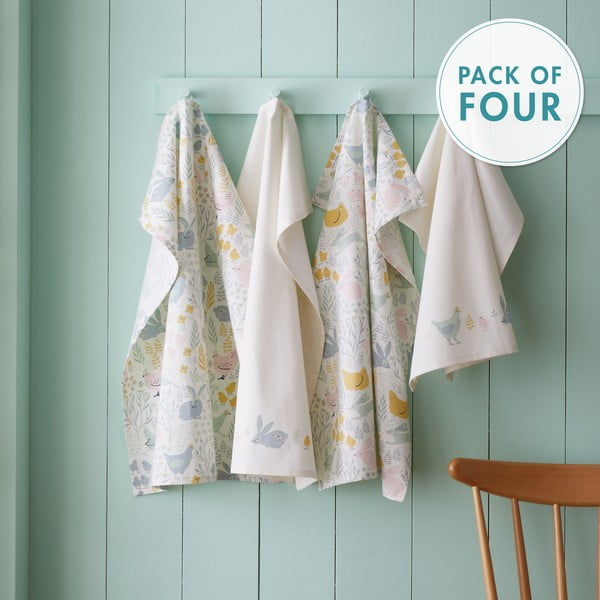 Bavlnené utierky v súprave 4 ks 50x70 cm Cottage Friends – Catherine Lansfield-image-4