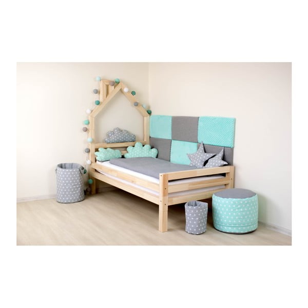 Sada 4 bielych predĺžených nôh z borovicového dreva k posteli Benlemi, výška 20 cm-image-1