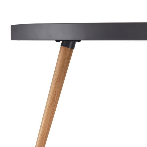 Sivý konferenčný stolík s nohami z bukového dreva Furnhouse Opus, Ø 90 cm-image-1