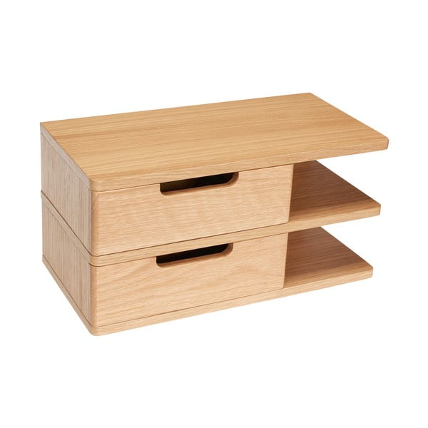 Závesný nočný stolík s poličkami v dekore duba v prírodnej farbe Öppen – Hübsch-image-3