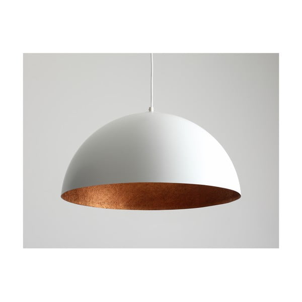 Biele závesné svietidlo s detailom v medenej farbe CustomForm Lord, ø 50 cm-image-4