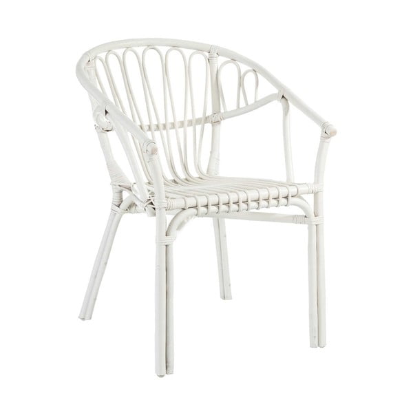 Biela stolička z ratanu Tropicho