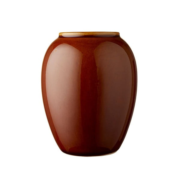Tmavooranžová kameninová váza Bitz, výška 12,5 cm