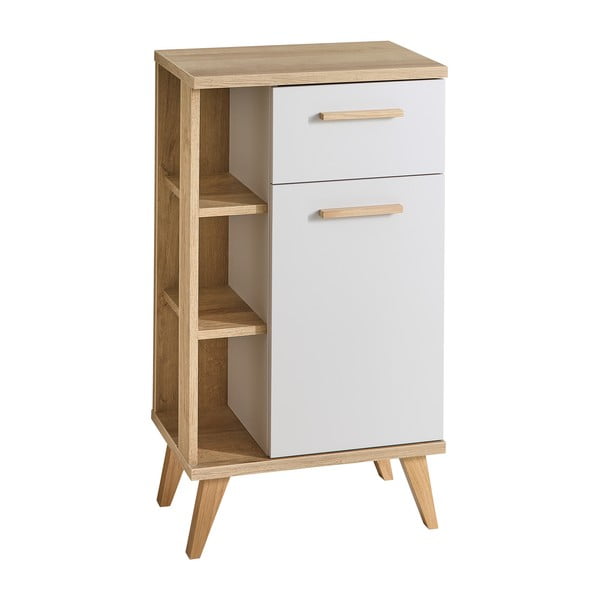 Krémová/v prírodnej farbe nízka kúpeľňová skrinka v dekore duba 50,5x89,5 cm Quickset 966 – Pelipal