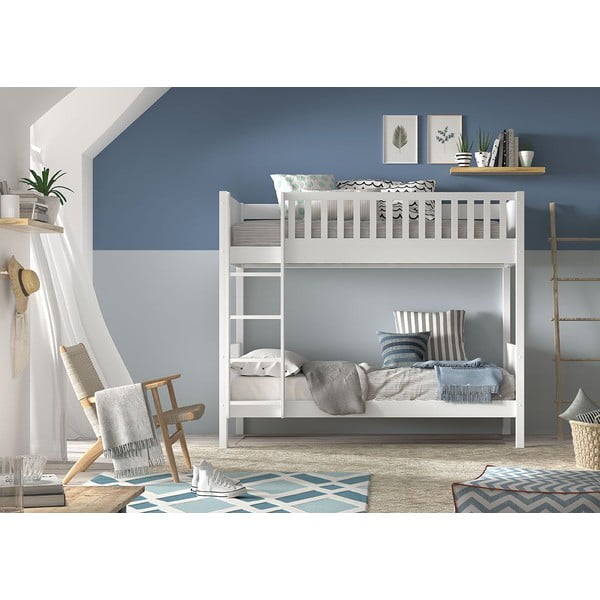 Biela poschodová detská posteľ 90x200 cm Scott - Vipack-image-1