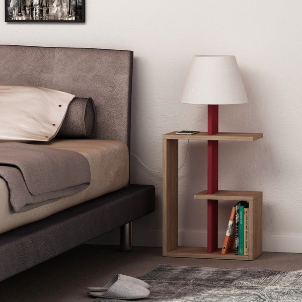 Tmavočervená voľne stojacia lampa Homitis Saly-image-3