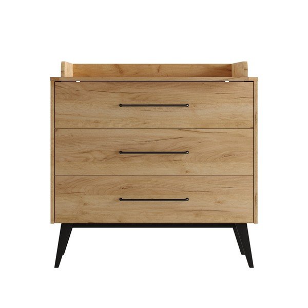Prebaľovací pult v dekore buka v prírodnej farbe Retro – Pinio-image-3