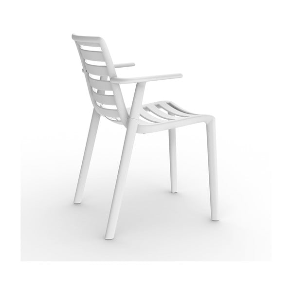 Sada 2 záhradných stoličiek s opierkami v bielej farbe Resol Slatka