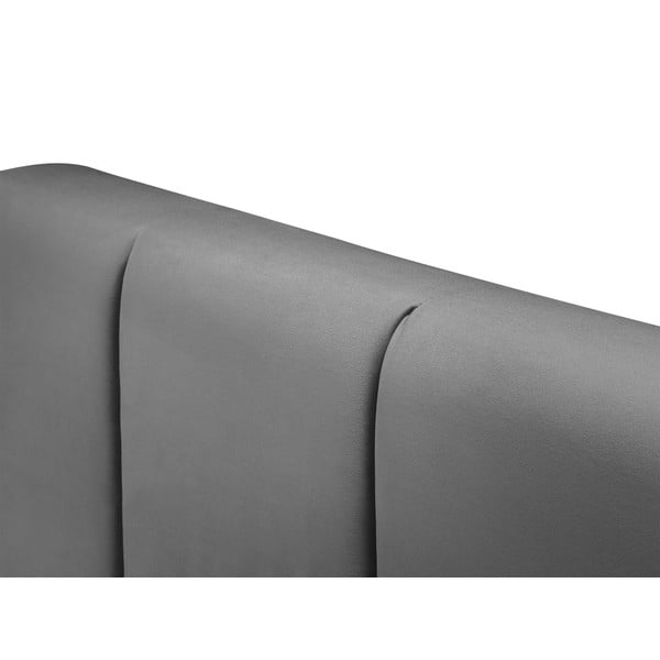 Svetlosivá zamatová dvojlôžková posteľ Mazzini Beds Afra, 200 x 200 cm-image-4