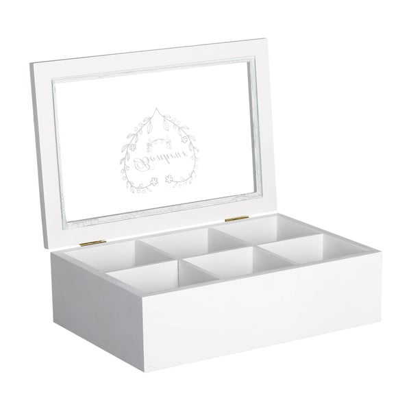 Krabička na čaj / šperkovnica White Box, 24x16 cm