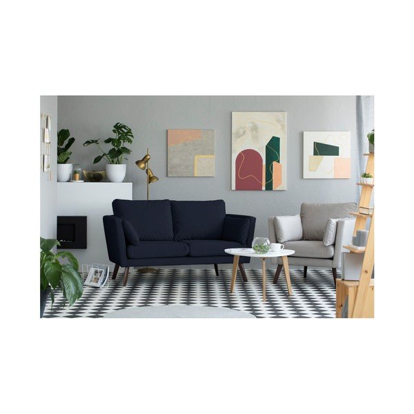 Tmavomodrá dvojmiestna pohovka Mazzini Sofas Cotton-image-3