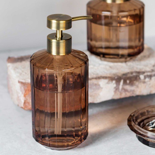 Hnedý sklenený dávkovač mydla 200 ml Vision – Mette Ditmer Denmark-image-1
