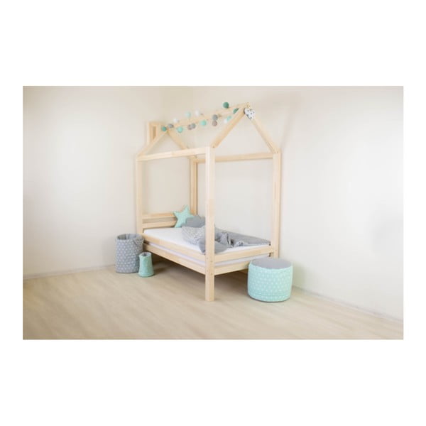 Sada 4 bielych predĺžených nôh z borovicového dreva k posteli Benlemi, výška 20 cm-image-3