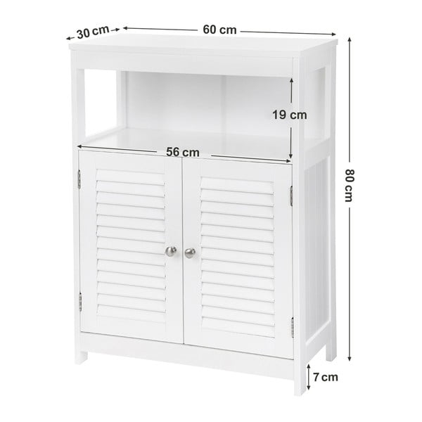Biela skrinka s policou a dvierkami Songmics, výška 80 cm-image-4