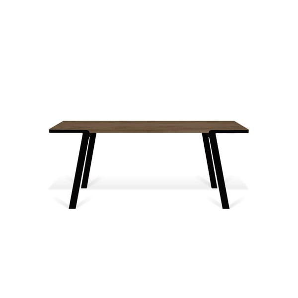 Jedálenský stôl s doskou z orecha a čiernymi nohami TemaHome Drift
