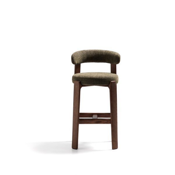 Zelená/v tmavo prírodnej farbe barová stolička z jaseňového dreva (výška sedadla 75 cm) Granite – Kave Home-image-2