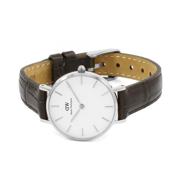 Dámske hodinky s koženým remienkom s detailmi striebornej farby Daniel Wellington Petite York, ⌀ 28 mm-image-2