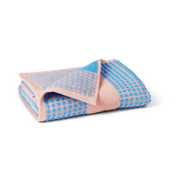 Modro-ružový froté uterák z Bio bavlny 50x100 cm Check – JUNA-image-2