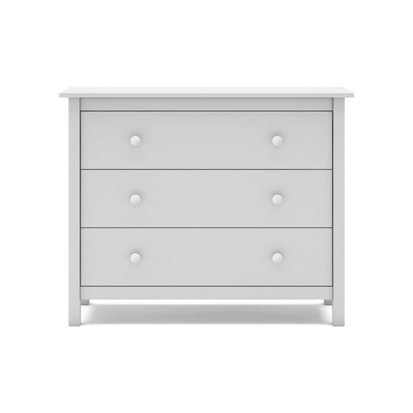 Biela nízka detská komoda z borovicového dreva 100x80 cm Max – Marckeric-image-2