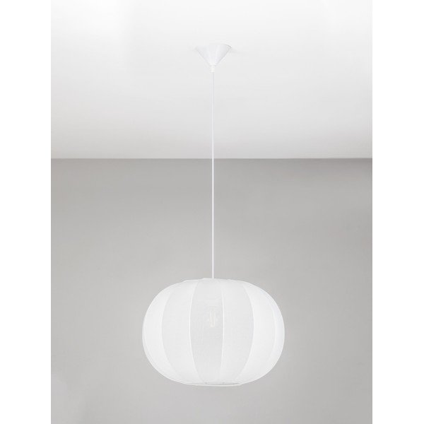 Matne biele látkové závesné svietidlo ø 50 cm Delina – Nova Luce-image-4