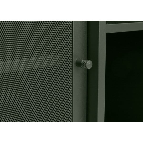 Tmavozelená kovová nízka komoda s posuvnými dverami 160x75 cm Veep – Unique Furniture-image-2