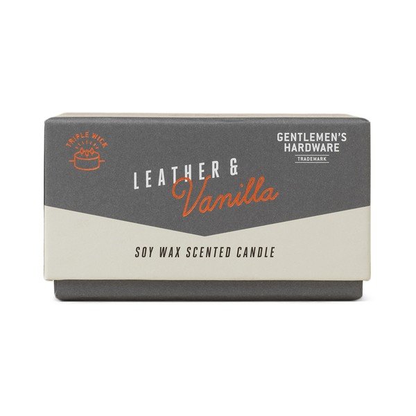 Vonná  sójová sviečka doba horenia 40 h Leather & Vanilla – Gentlemen's Hardware-image-1