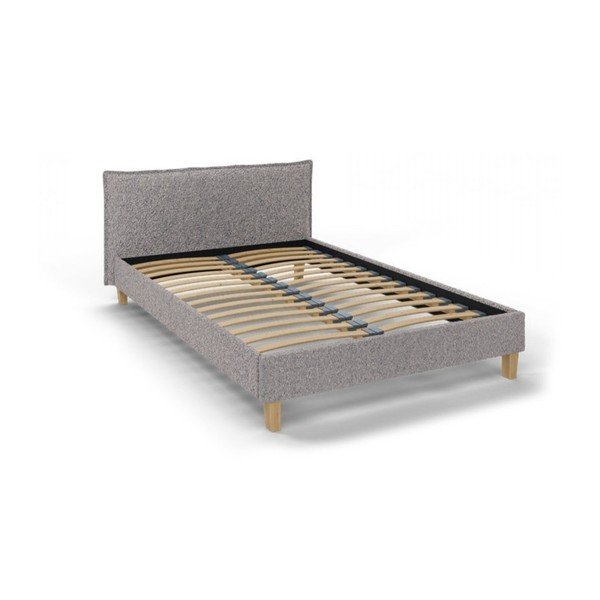 Sivá čalúnená dvojlôžková posteľ s roštom 140x200 cm Tina - Ropez