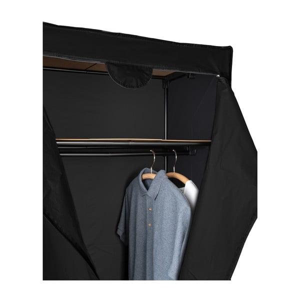 Čierna látková úložná skriňa Wenko, 160 x 50 x 75 cm-image-3