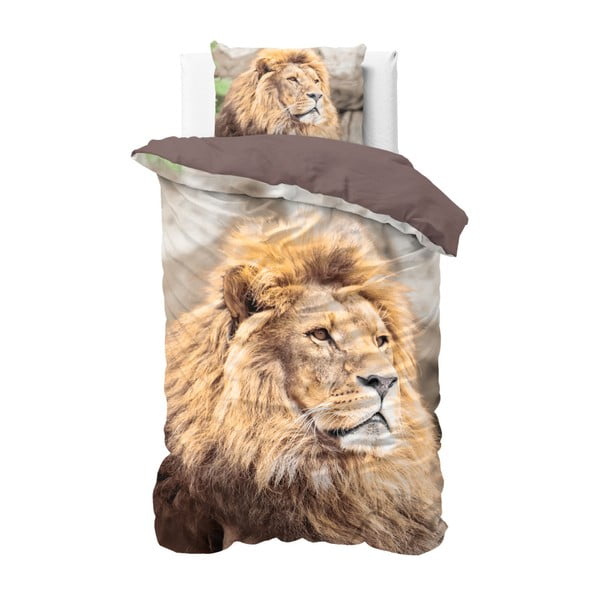 Bavlnené obliečky na jednolôžko Sleeptime Lion, 140 × 220 cm