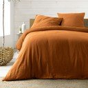 3-dielne mušelínové obliečky na dvojlôžko/predĺžené v terakotovej farbe 260x240 cm Angelia – douceur d'intérieur