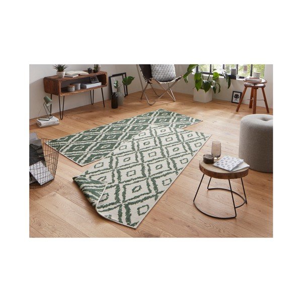 Zeleno-biely vonkajší koberec NORTHRUGS Rio, 80 x 350 cm-image-4