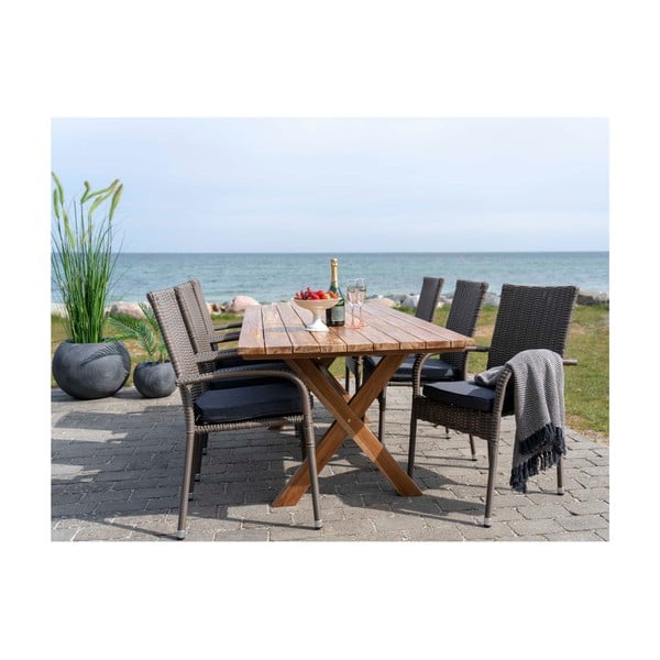 Vonkajší jedálenský stôl z recyklovaného teakového dreva House Nordic Murcia, dĺžka 200 cm-image-4